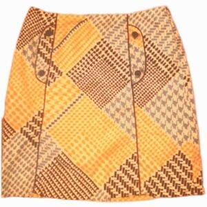(M)🌟Host Pick🌟🔥ANTHROPOLOGIE🌟🔥Mavae Plaid Velvet Skirt W14.5"×L20"